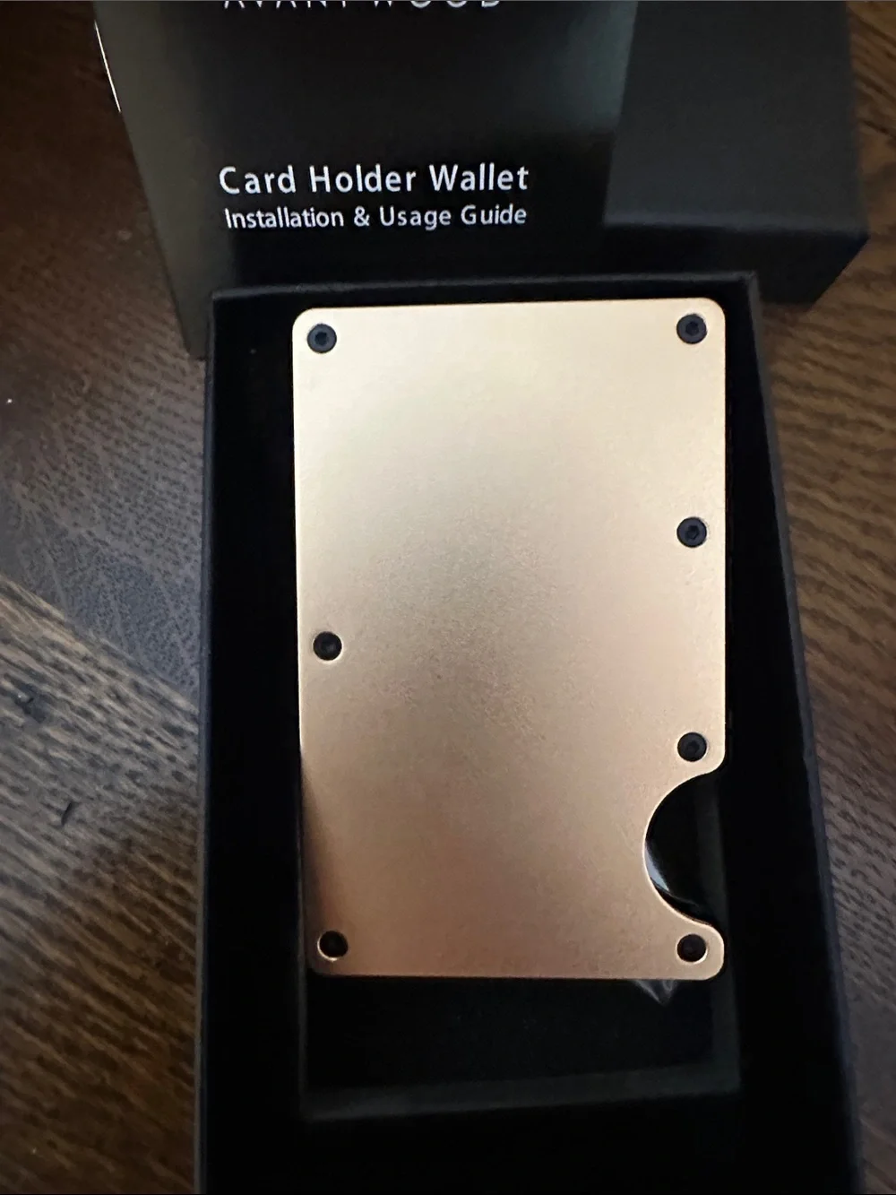 Men’s Card Holder Wallet - Rose Gold/Black